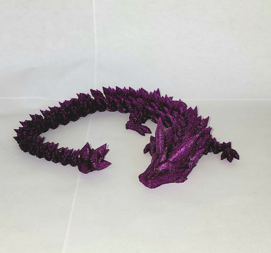 Crystal dragon small 12 inch purple glitter