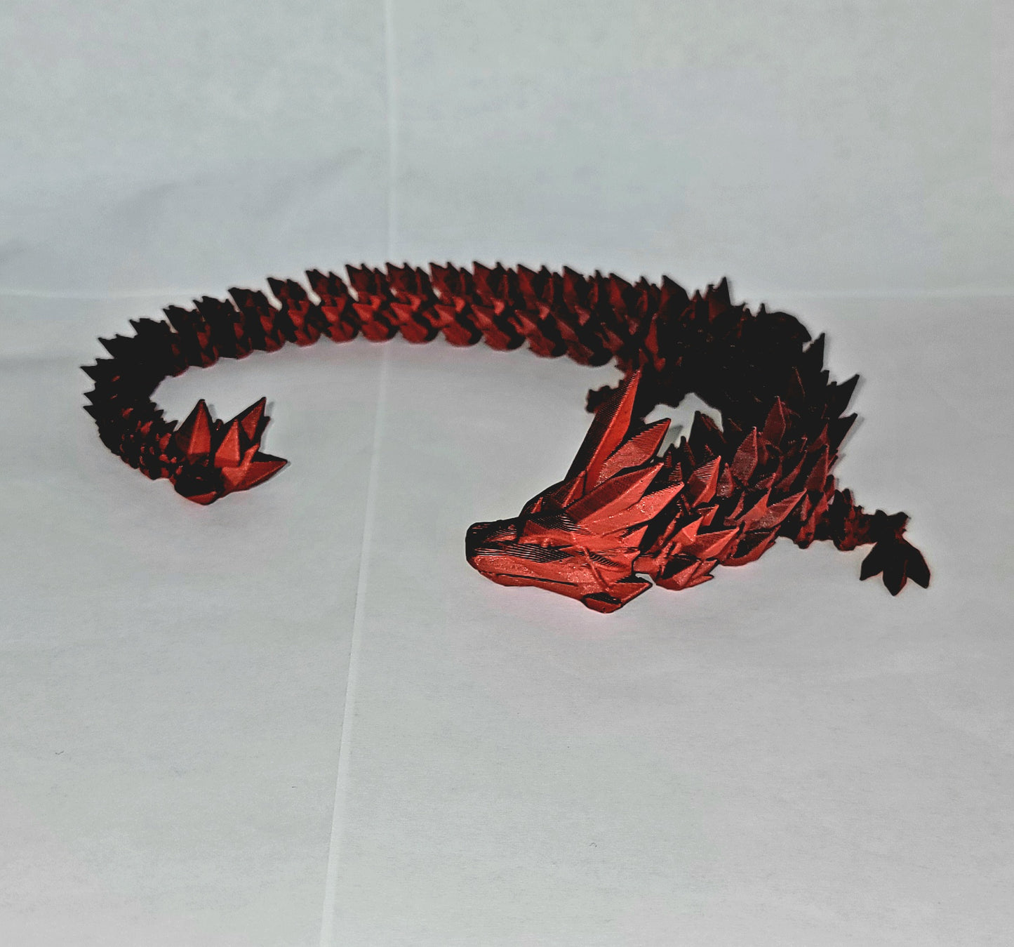 Crystal Dragon small 12 inch red, black color shift