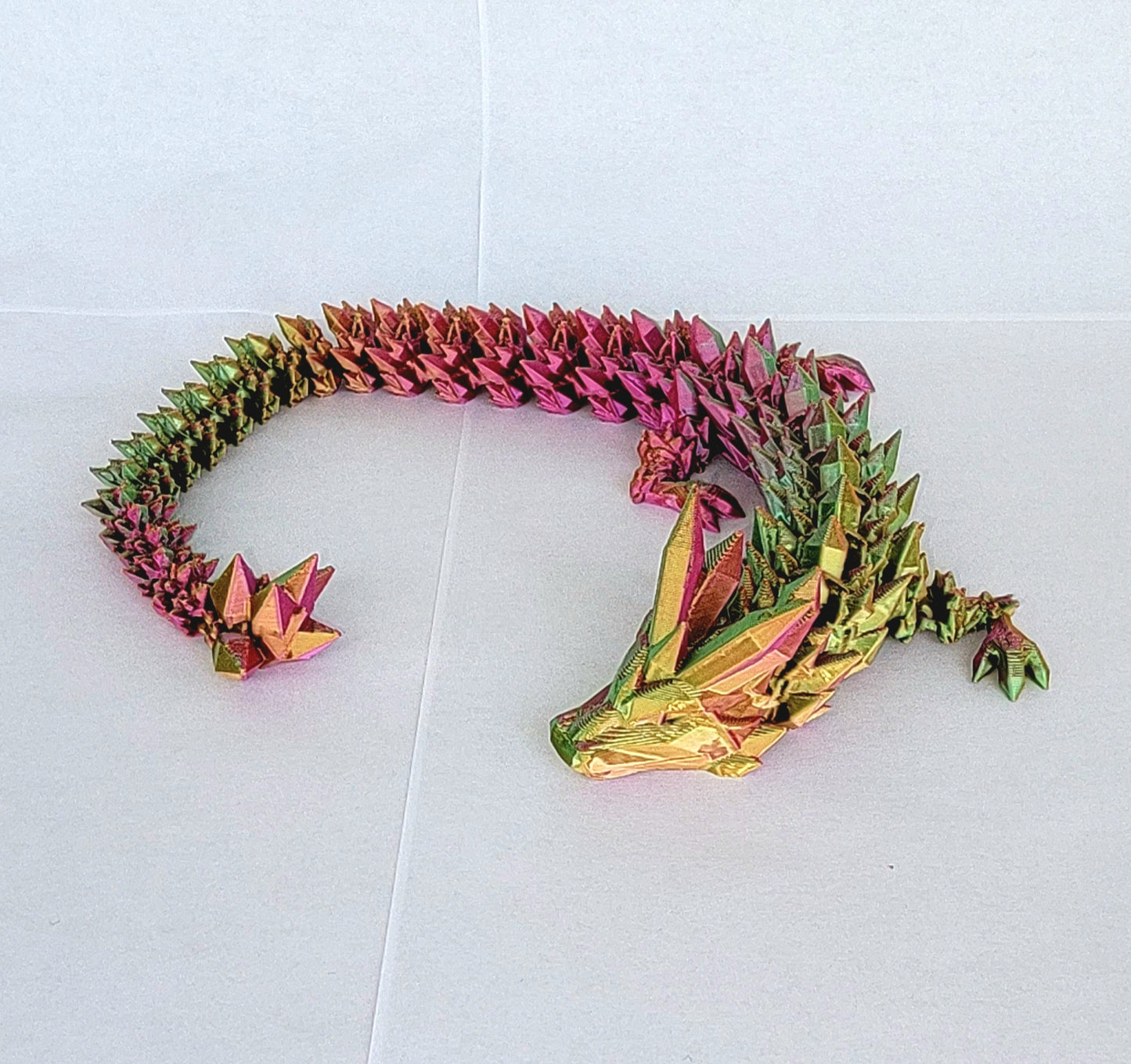 Crystal Dragon small 12 inch red, green, gold color shift