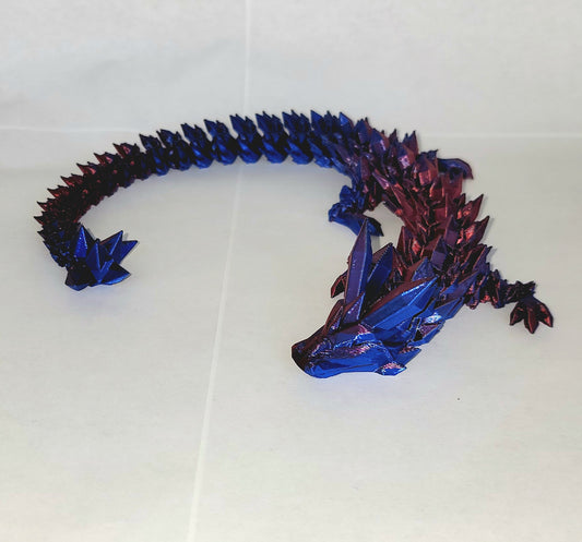 Crystal dragon small 12 inch blue, red color shift