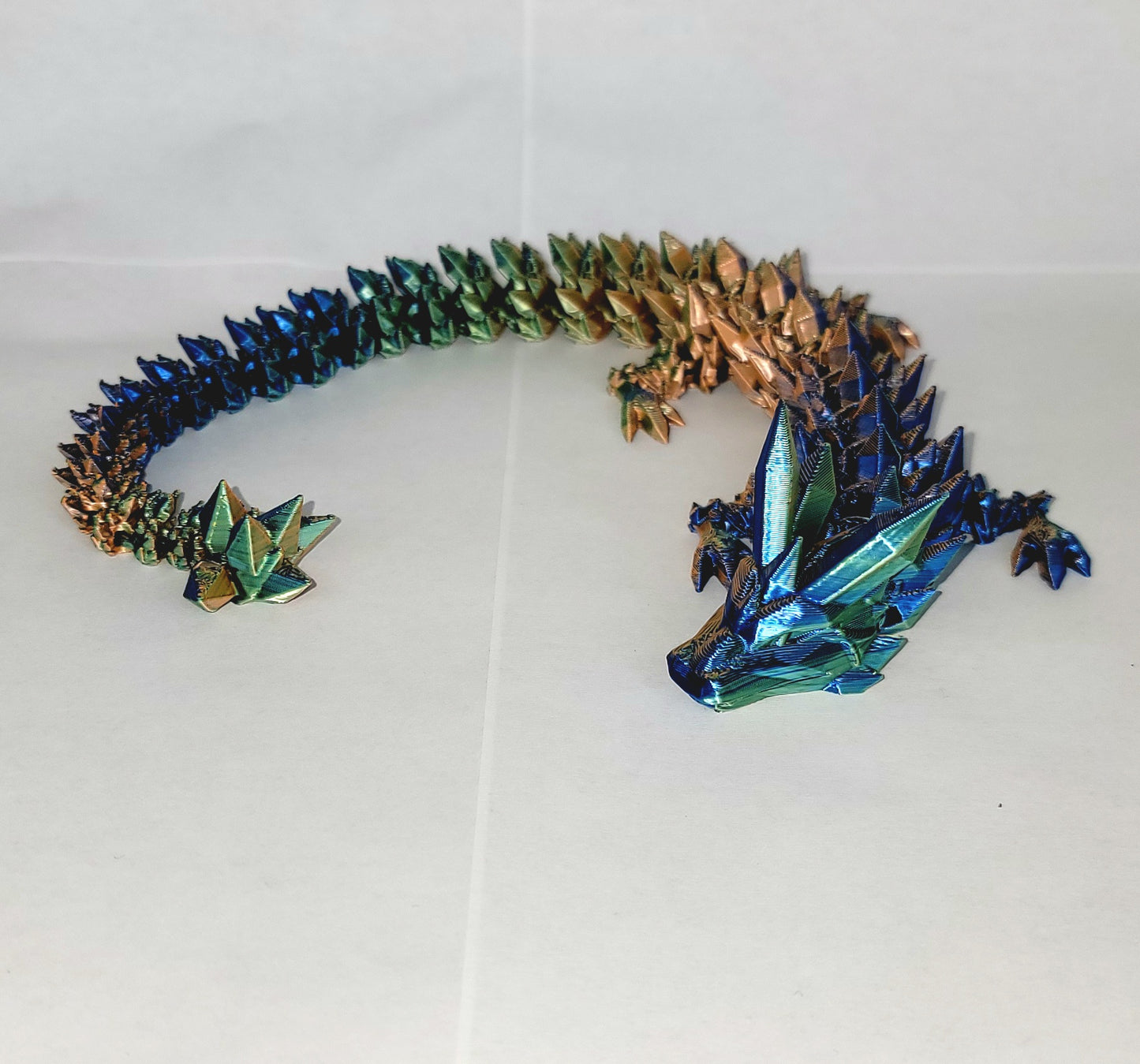 Crystal Dragon small 12inch blue, green, gold color shift