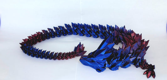 Crystal Dragon large 33 inch blue, red color shift