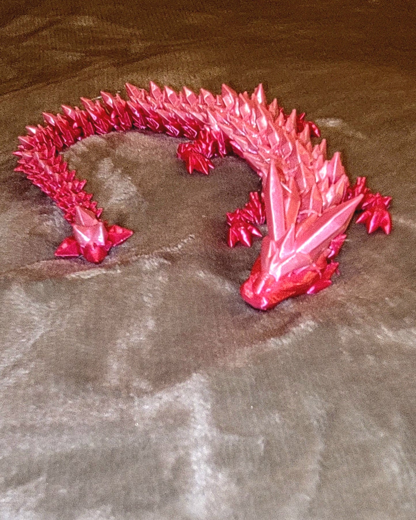 Crystal Dragon small 12 inch red, black color shift